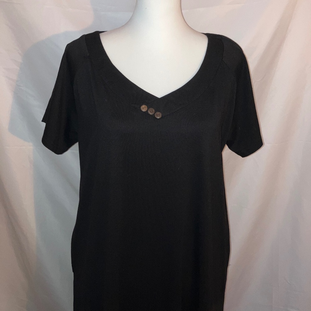 YOZLY Black Maxi T-Shirt Dress